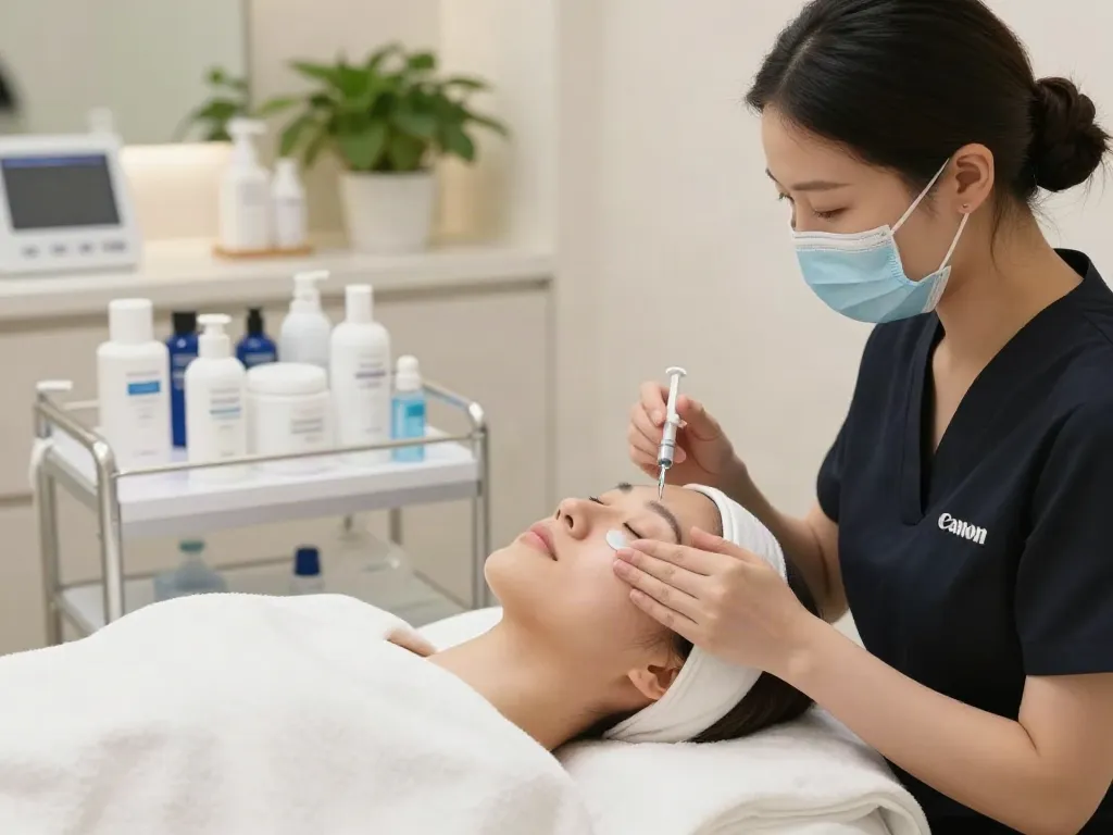 Augenringe entfernen mit professioneller Hyaluronsäurebehandlung in moderner Klinik.